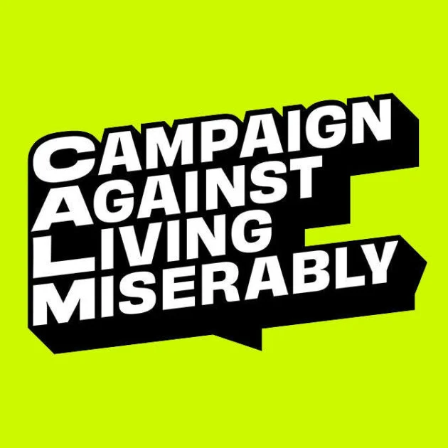 CALM charity logo – mental health support for men