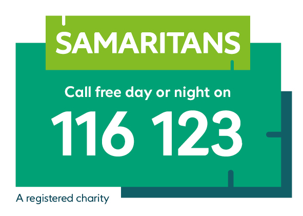 Samaritans charity logo – confidential mental health support