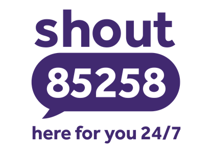 Shout mental health support logo – crisis text line